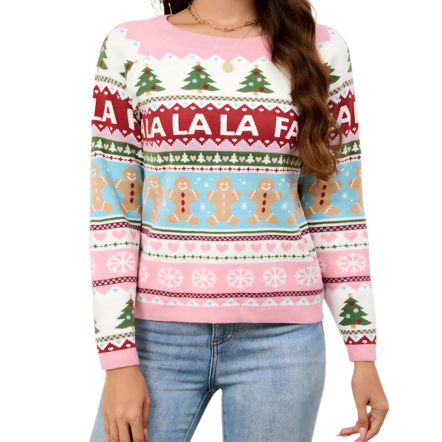 LUBOT Ugly Christmas Sweaters for Women Cute Fuzzy Funny Wintertime Holiday Parties Knitted Casual Pullover Sweater
