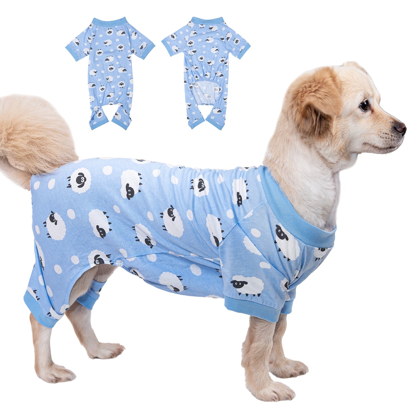 Cotton Dog Pajamas for Small & Medium Dogs - Comfy Puppy Coat with Various Prints, Cute Pet Apparel for Dogs