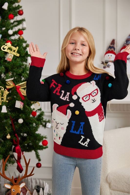LUBOT Kids Christmas Sweater Boys' Girls’and Toddler Long Sleeve Wintertime and Holiday Parties Knitted Sweater