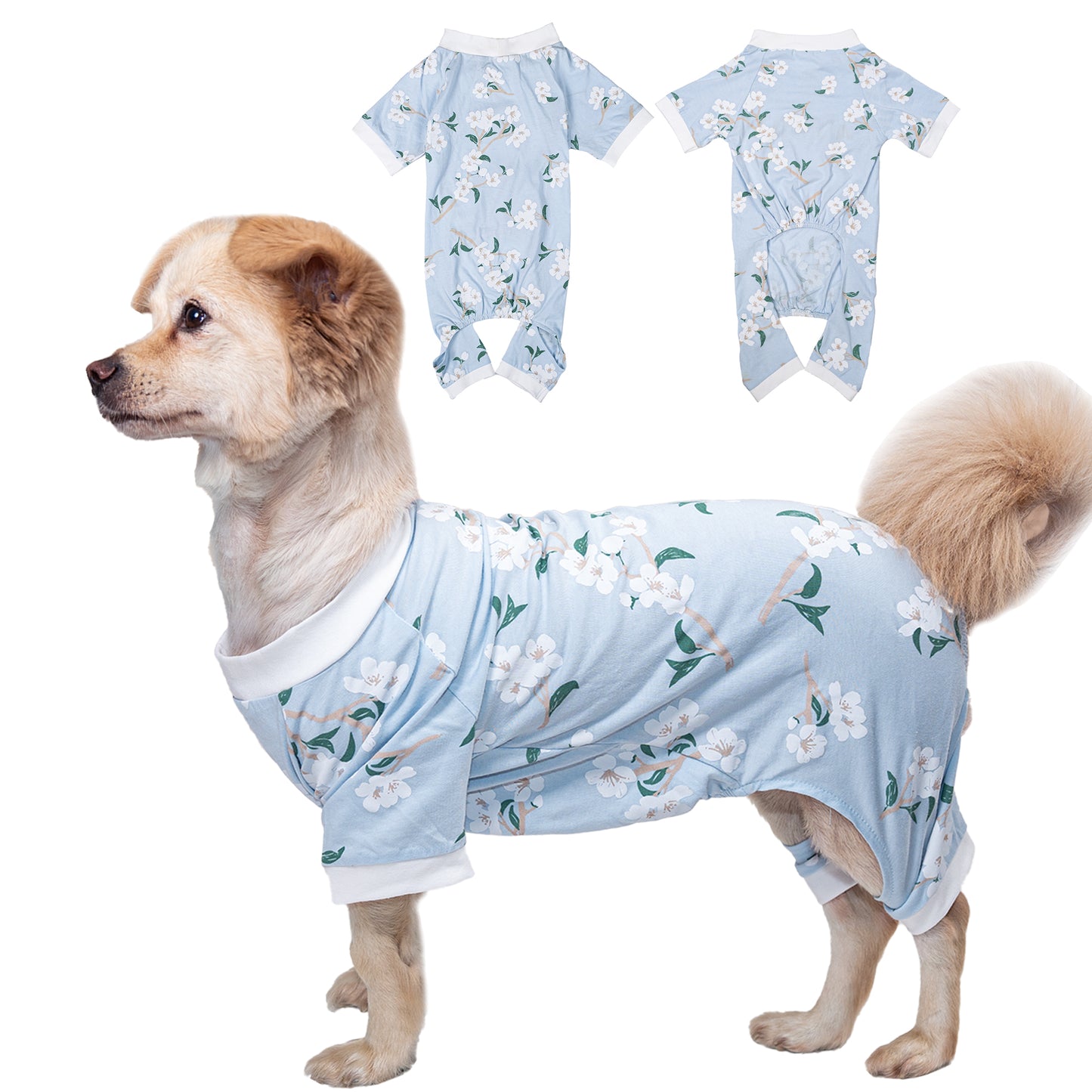 Cotton Dog Pajamas for Small & Medium Dogs - Comfy Puppy Coat with Various Prints, Cute Pet Apparel for Dogs
