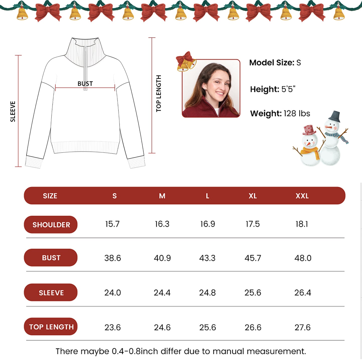 LUBOT Quarter Zip Ugly Christmas Sweater for Women 1/4 Zipper Cute Funny Tacky Holiday Parties Knitted Pullover Soft Cozy Xmas Sweaters, Blue Snowflake